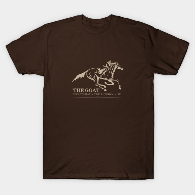 Secretariat The GOAT Triple Crown T-Shirt by Three Little Birds